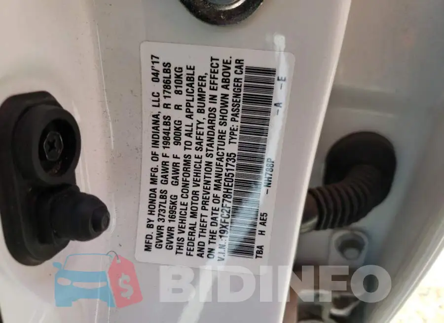 19XFC2F78HE051735 Photo# 10