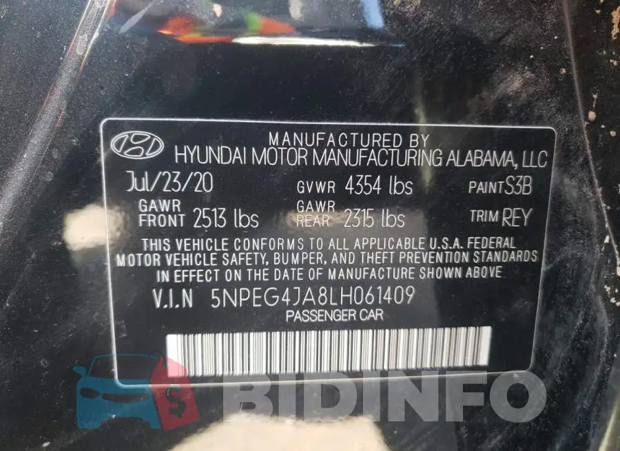 5NPEG4JA8LH061409 Photo# 10