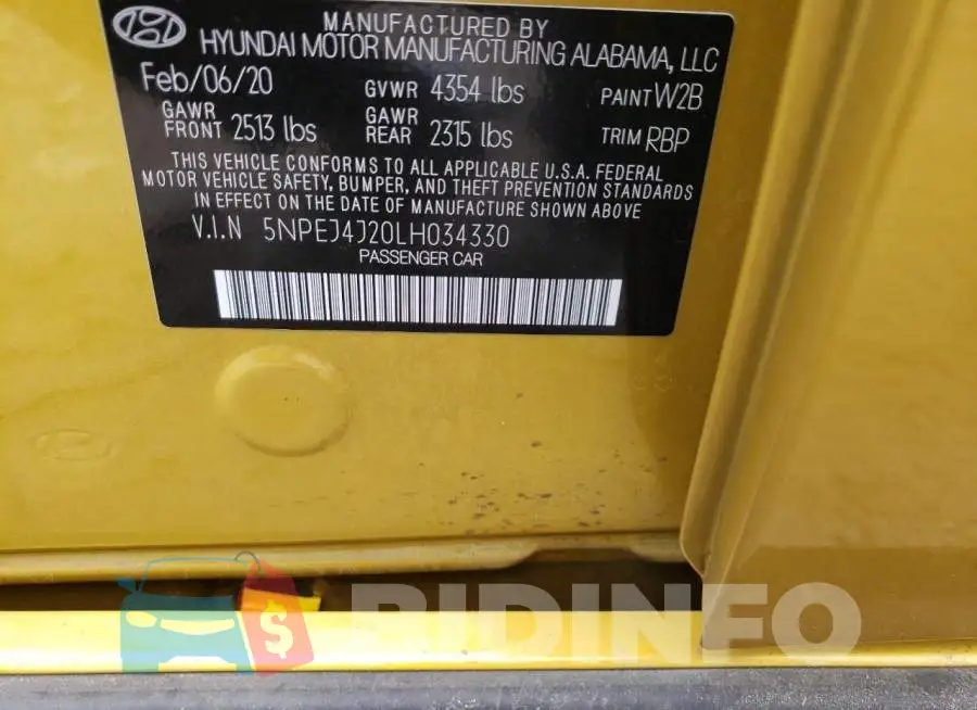 5NPEJ4J20LH034330 Photo# 10
