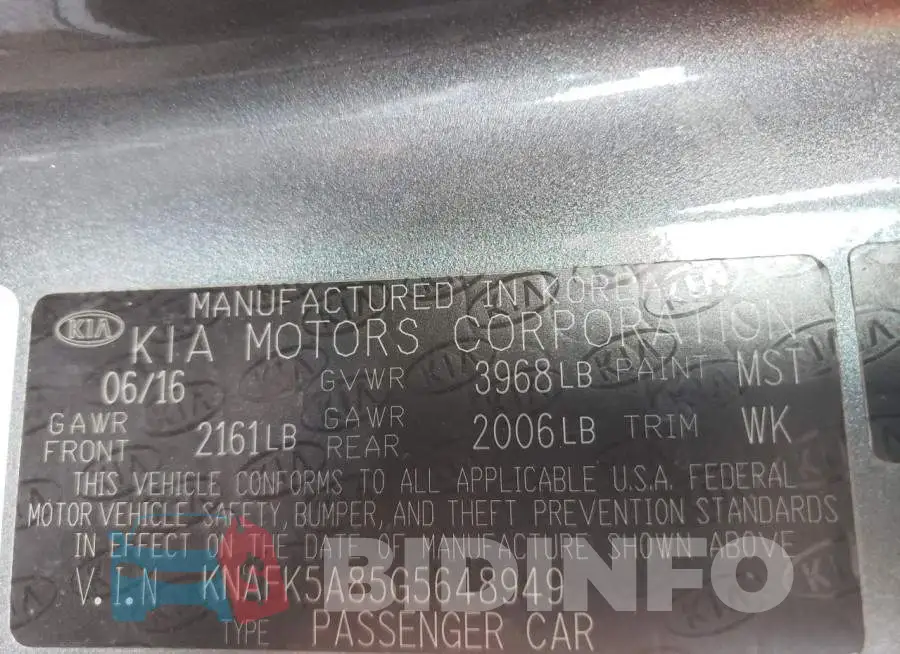 KNAFK5A85G5648949 Photo# 10