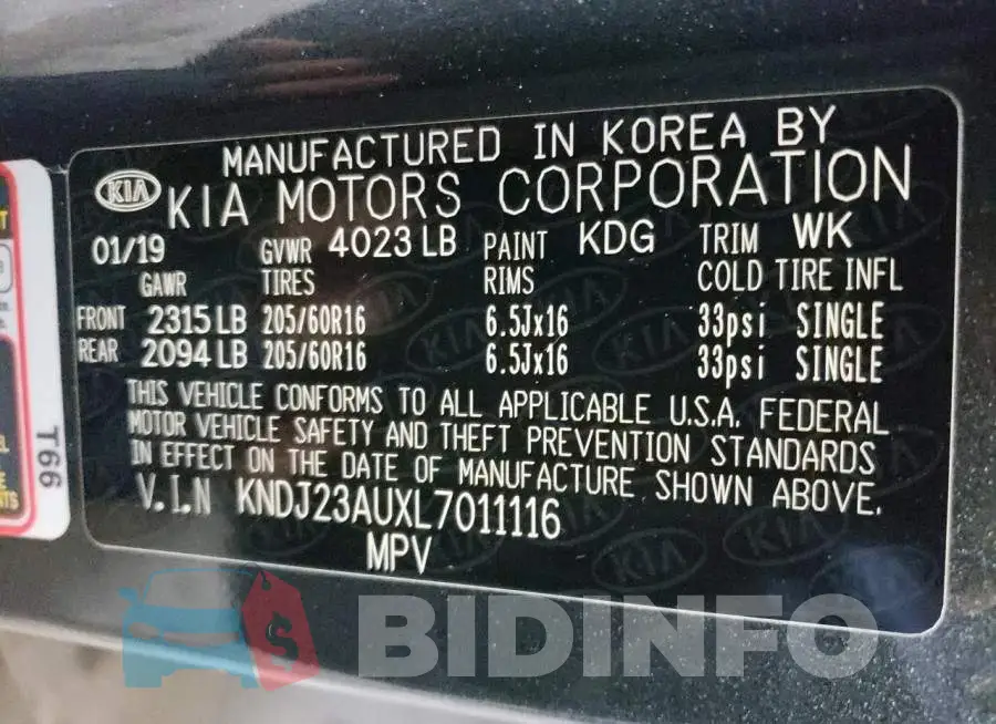 KNDJ23AUXL7011116 Photo# 10