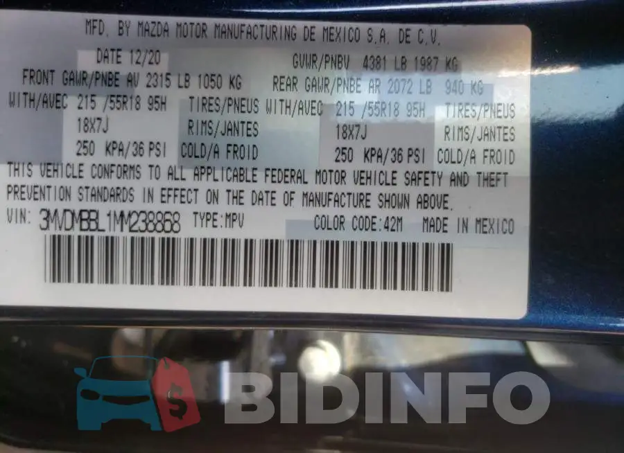 3MVDMBBL1MM238868 Photo# 10