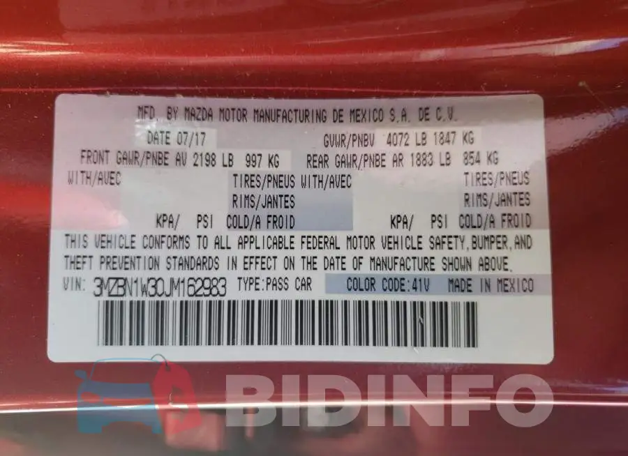 3MZBN1W30JM162983 Photo# 10
