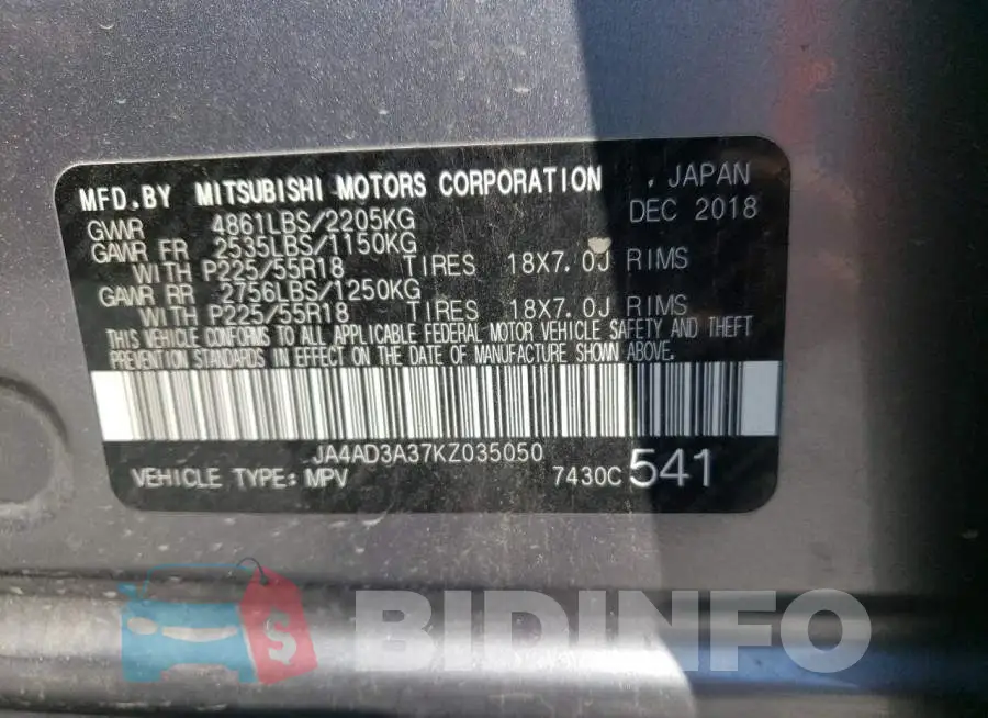 JA4AD3A37KZ035050 Photo# 10