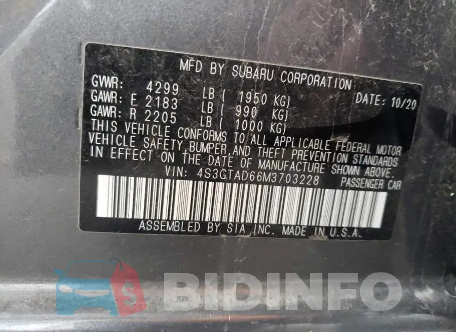 4S3GTAD66M3703228 Photo# 10