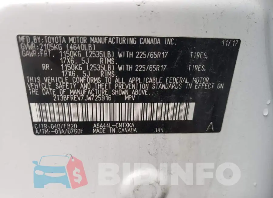 2T3BFREV7JW725916 Photo# 10