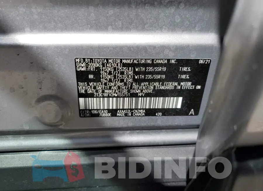 2T3C1RFV2MW155751 Photo# 10