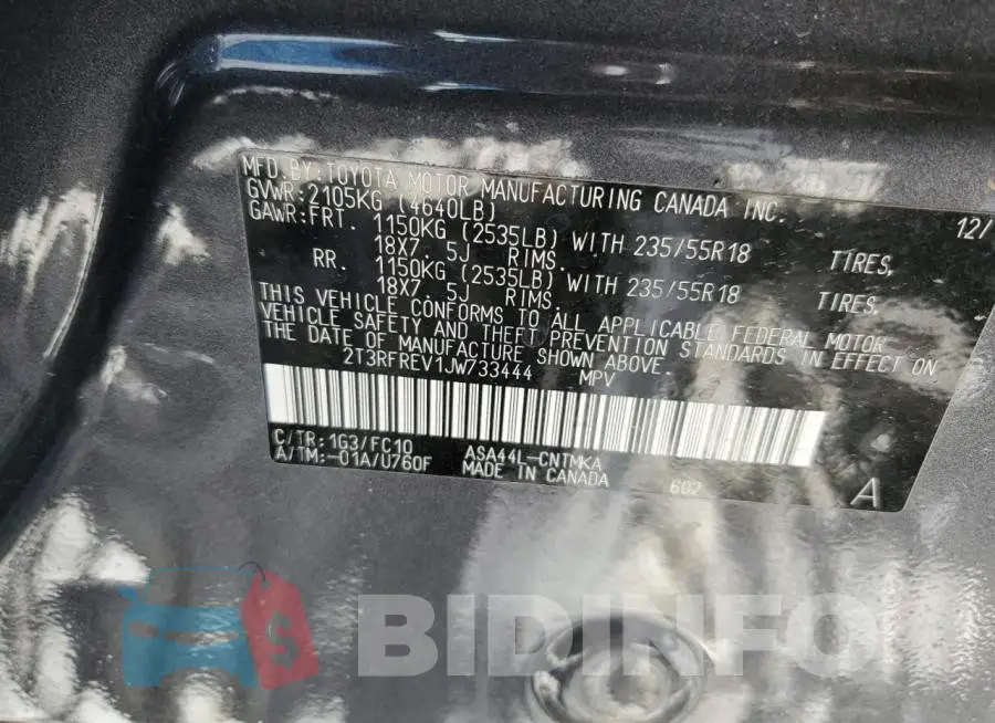 2T3RFREV1JW733444 Photo# 10