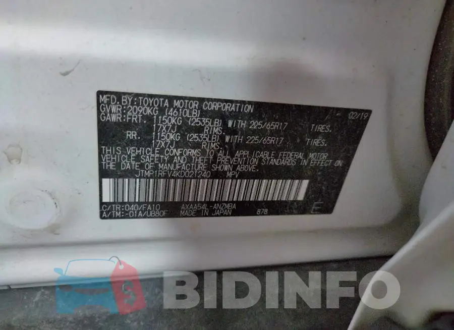 JTMP1RFV4KD021240 Photo# 10