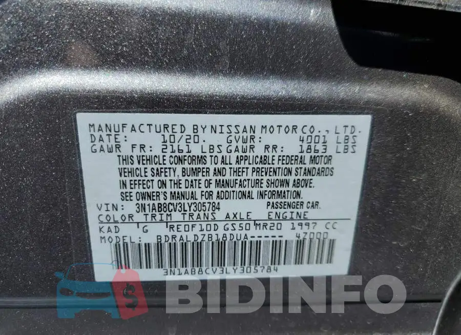 3N1AB8CV3LY305784 Photo# 10