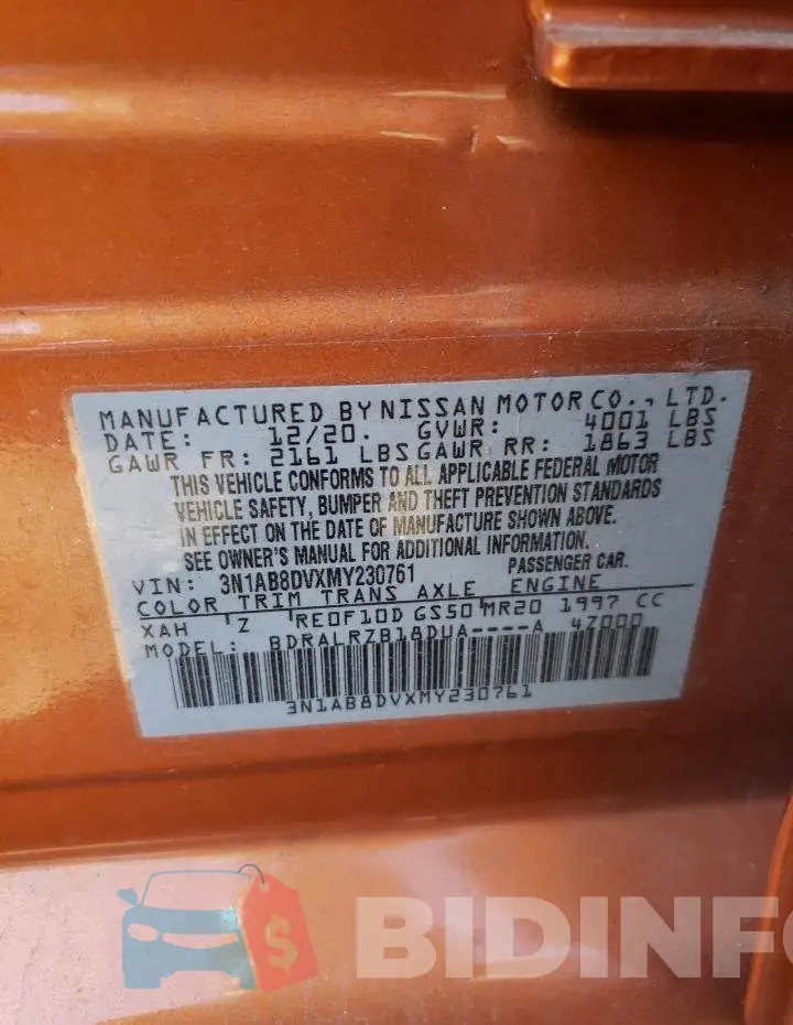 3N1AB8DVXMY230761 Photo# 10