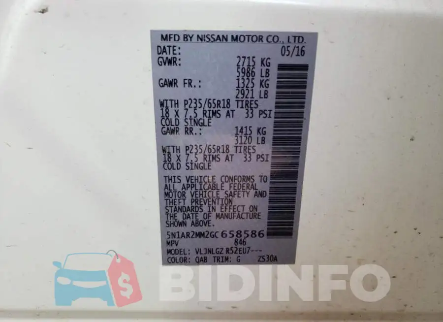 5N1AR2MM2GC658586 Photo# 10