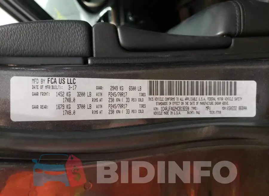 1C4RJFAG2HC819220 Photo# 10