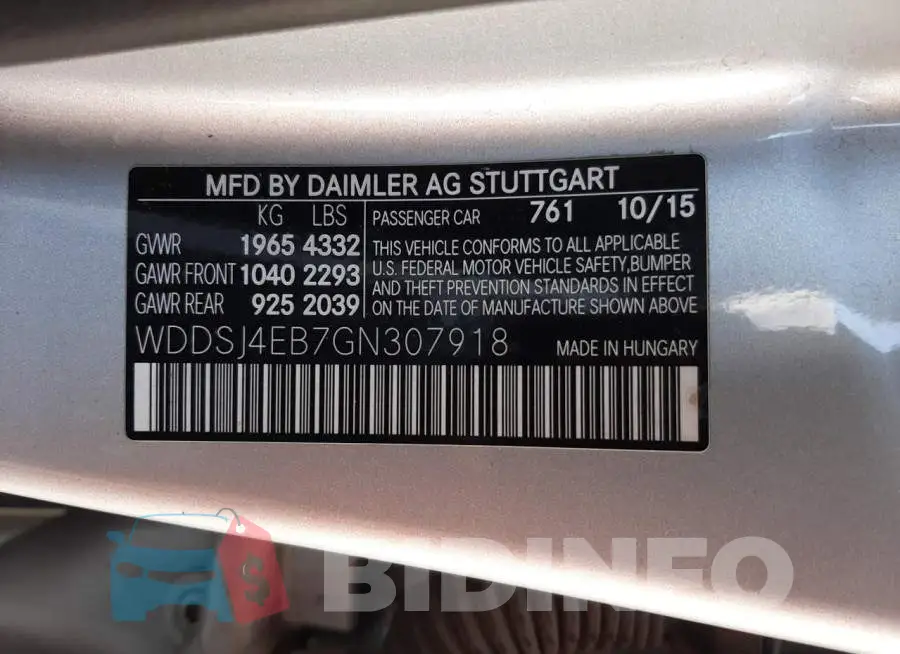 WDDSJ4EB7GN307918 Photo# 10