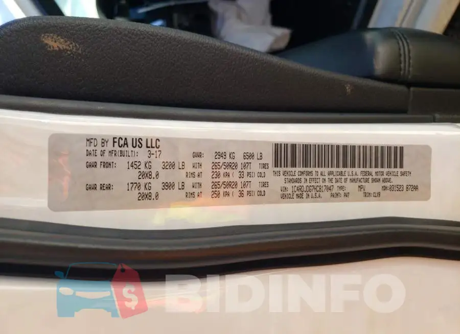 1C4RDJDG7HC817047 Photo# 10