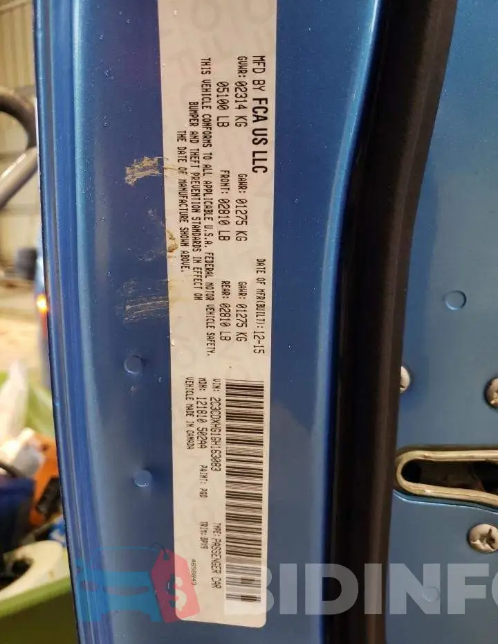 2C3CDXHG1GH163083 Photo# 10