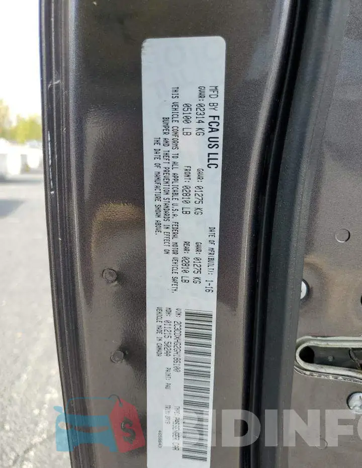 2C3CDXHG2GH186100 Photo# 10