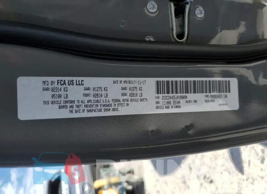 2C3CDXHG5JH189094 Photo# 10