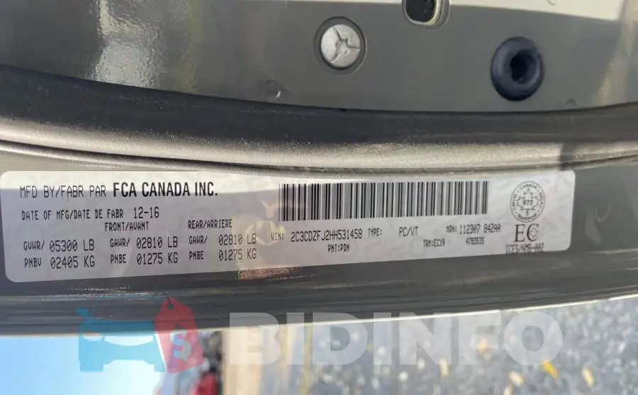 2C3CDZFJ2HH531458 Photo# 10