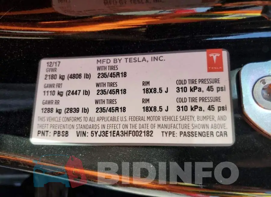 5YJ3E1EA3HF002182 Photo# 10
