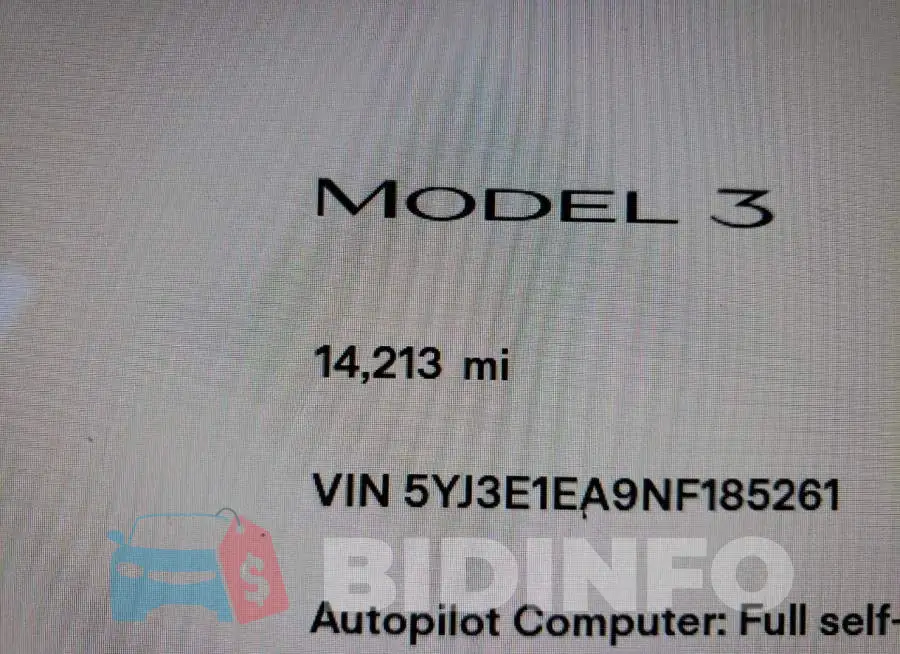 5YJ3E1EA9NF185261 Photo# 8