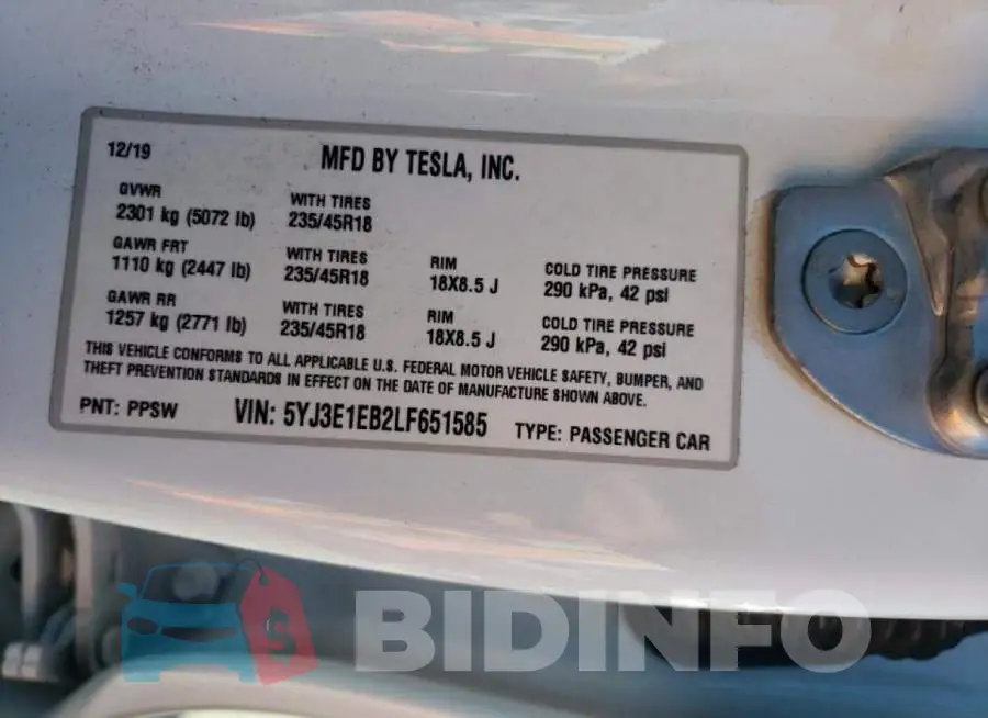 5YJ3E1EB2LF651585 Photo# 10