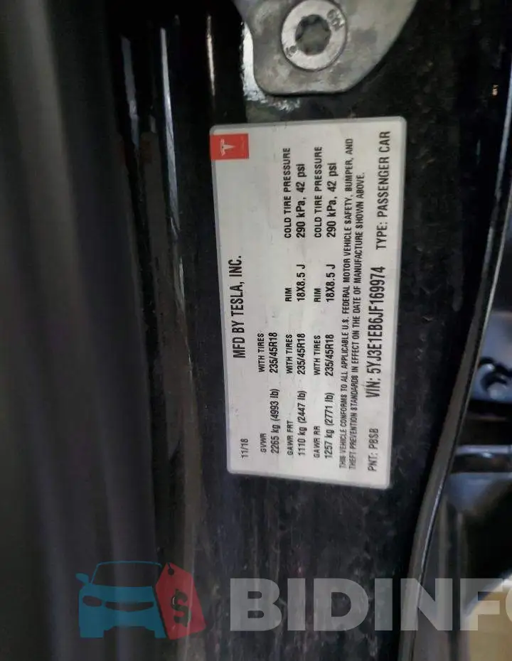 5YJ3E1EB6JF169974 Photo# 10