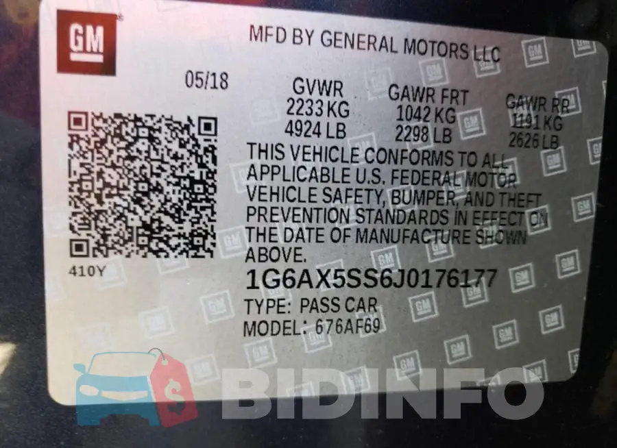 1G6AX5SS6J0176177 Photo# 10