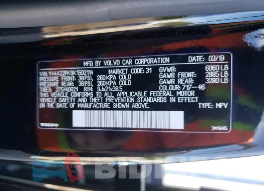 YV4A22PK9K1502114 Photo# 10