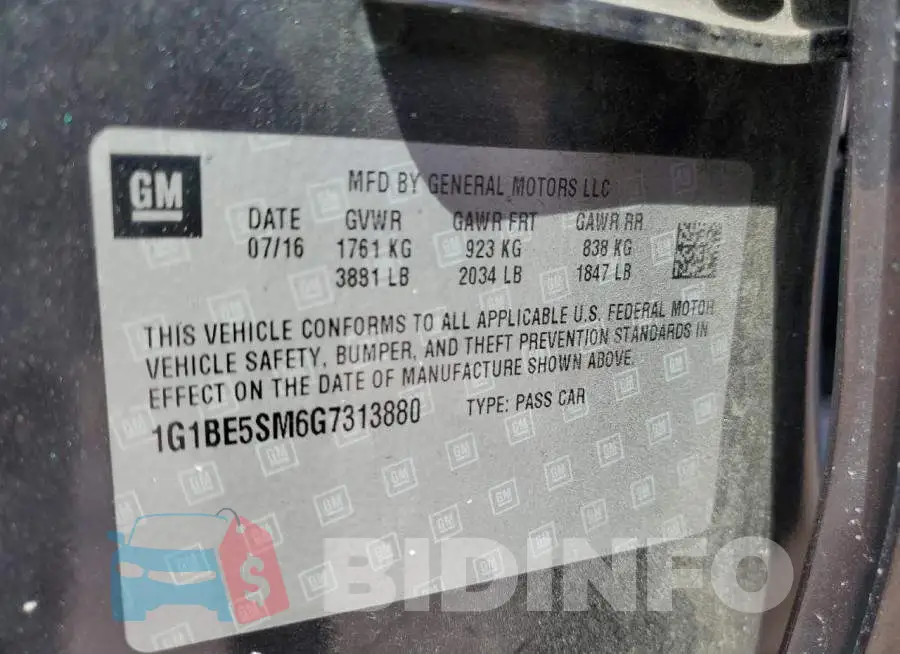 1G1BE5SM6G7313880 Photo# 10
