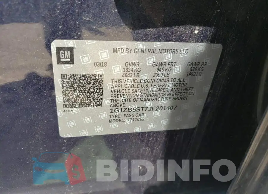 1G1ZB5ST7JF201407 Photo# 10
