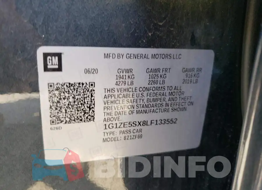 1G1ZE5SX8LF133552 Photo# 10