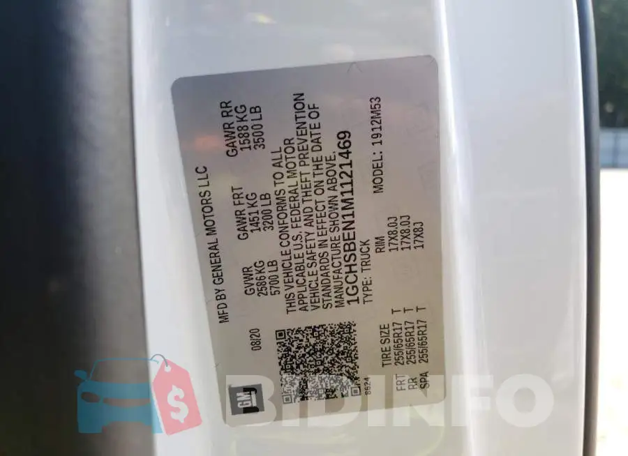 1GCHSBEN1M1121469 Photo# 10