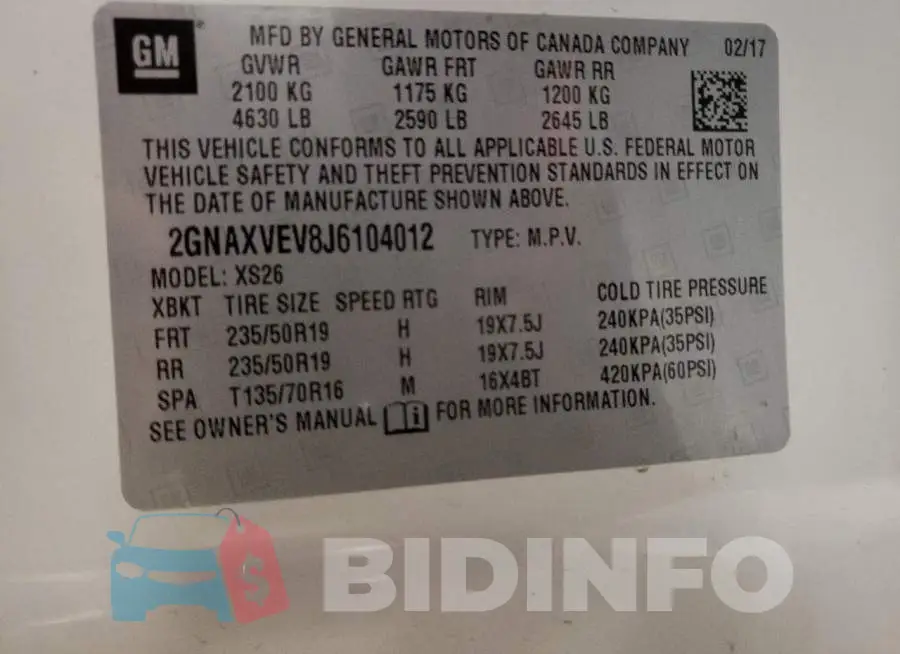 2GNAXVEV8J6104012 Photo# 10