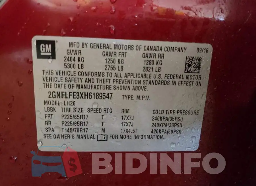 2GNFLFE3XH6189547 Photo# 10