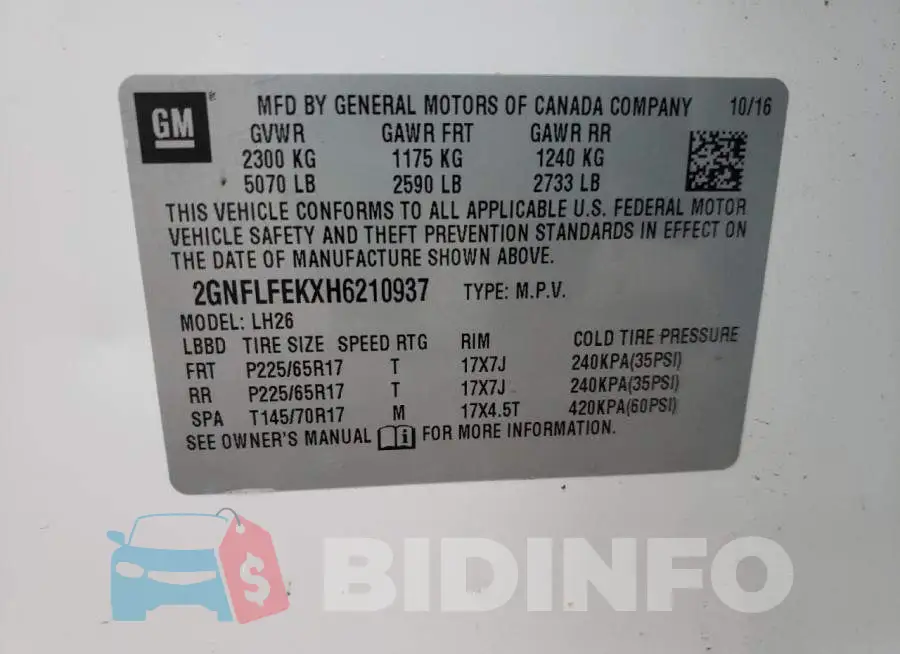 2GNFLFEKXH6210937 Photo# 10