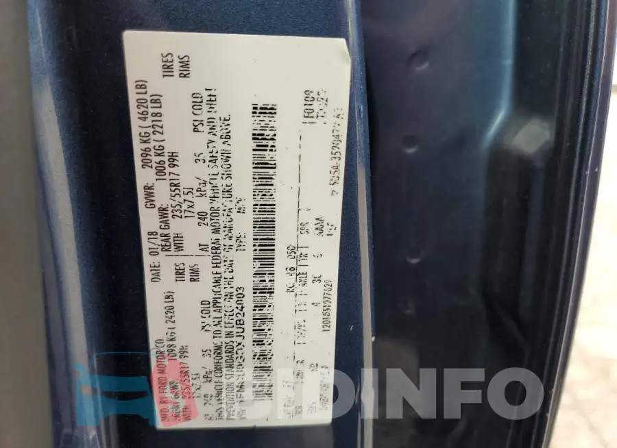 1FMCU0GDXJUB24003 Photo# 10