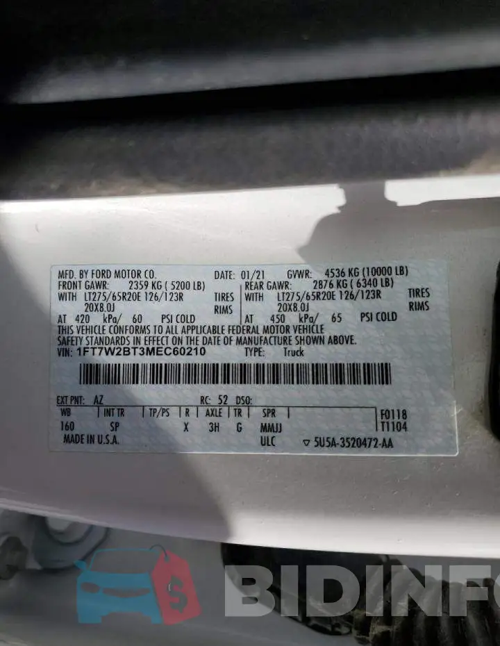 1FT7W2BT3MEC60210 Photo# 10