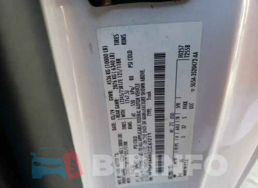 1FTBF2A60KEE43213 Photo# 10