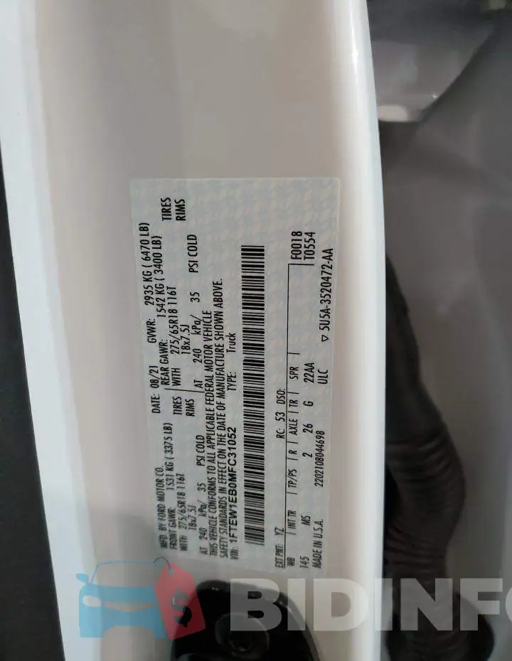 1FTEW1EB0MFC31052 Photo# 10