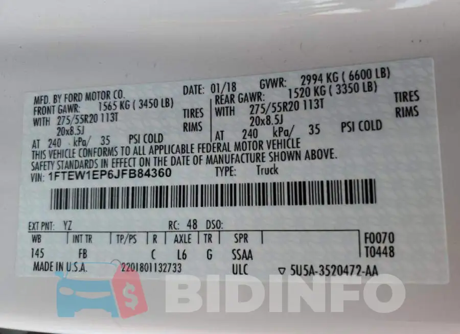 1FTEW1EP6JFB84360 Photo# 10