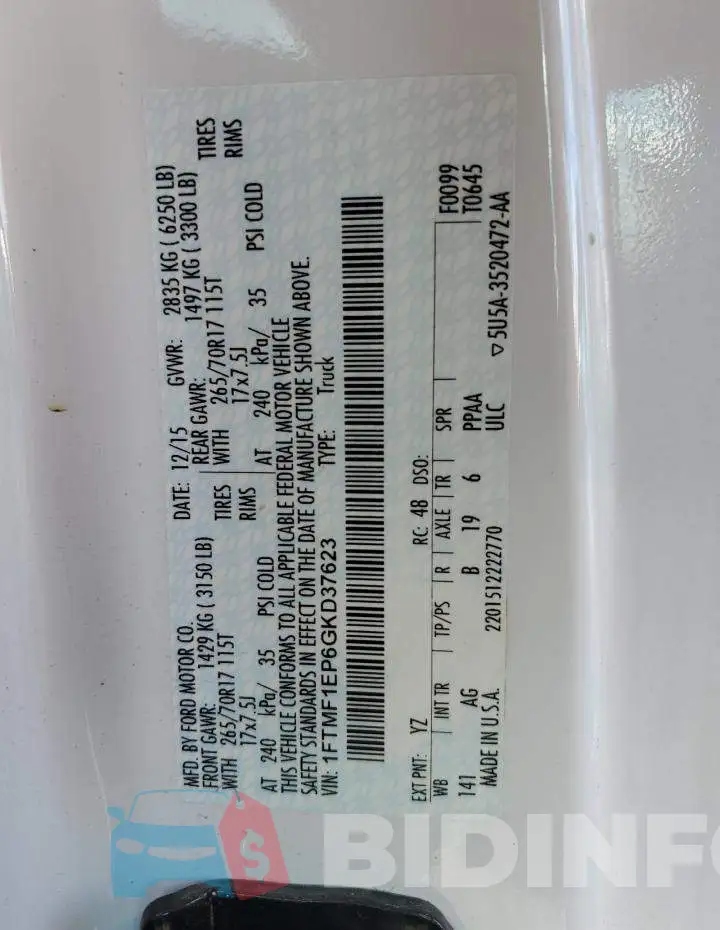 1FTMF1EP6GKD37623 Photo# 10