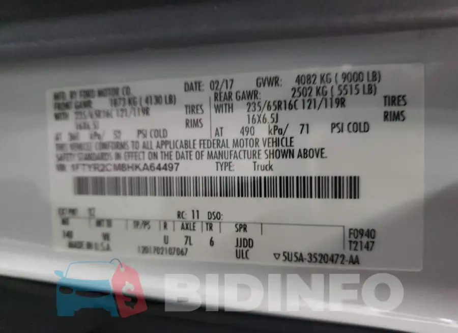 1FTYR2CM8HKA64497 Photo# 10