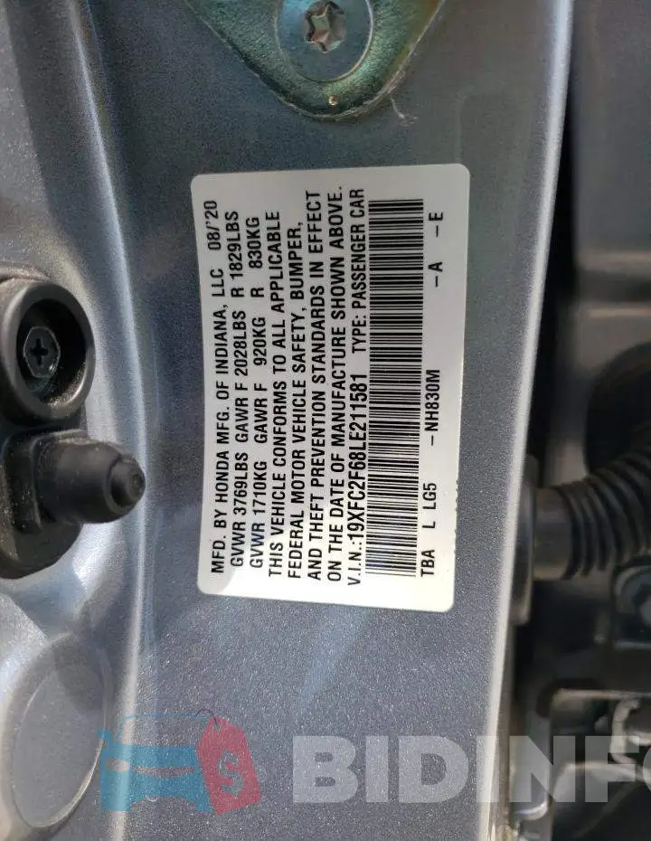 19XFC2F68LE211581 Photo# 10