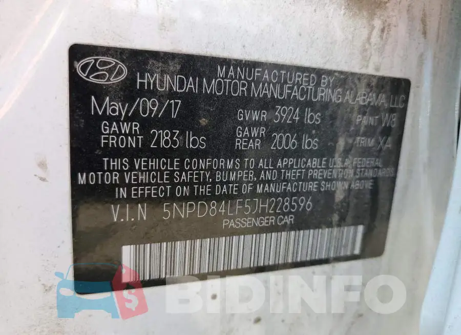 5NPD84LF5JH228596 Photo# 10