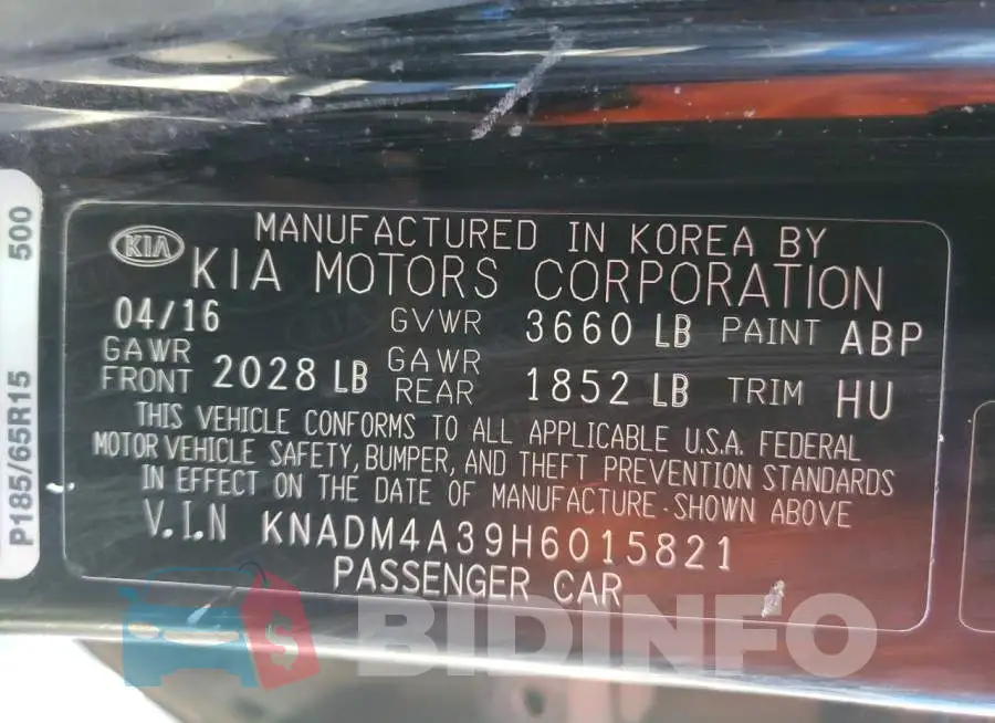 KNADM4A39H6015821 Photo# 10