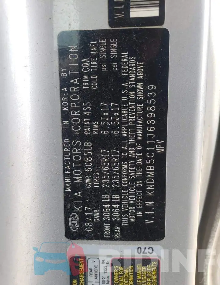 KNDMB5C11J6398539 Photo# 10