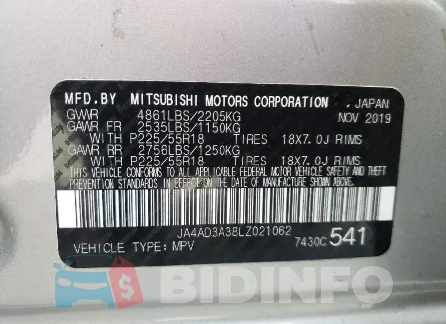 JA4AD3A38LZ021062 Photo# 10