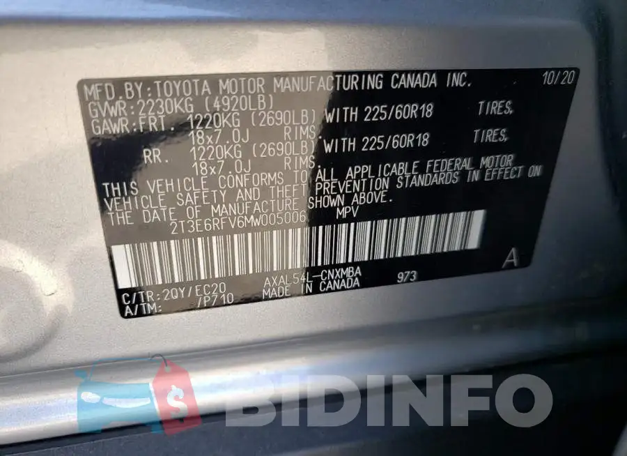 2T3E6RFV6MW005006 Photo# 10