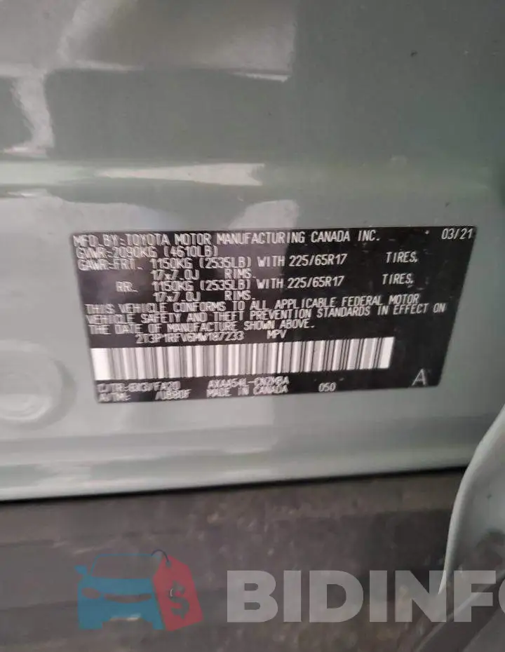 2T3P1RFV6MW187233 Photo# 10